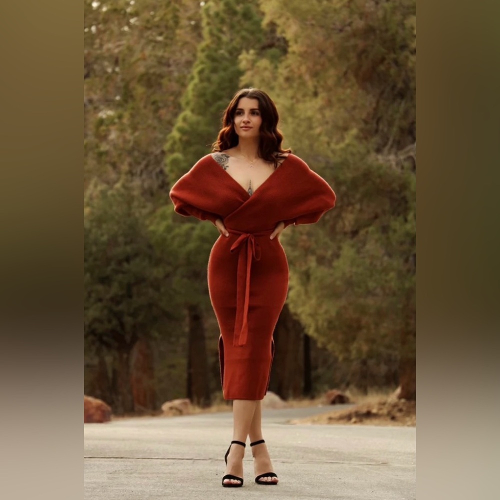 By The Fireside Rust Dress